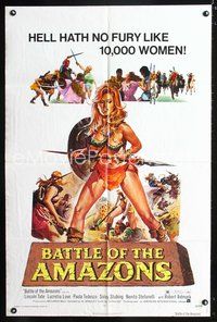 3r073 BATTLE OF THE AMAZONS one-sheet '73 Awmazzoni: donne d'amore e di guerra, sexy warrior art!