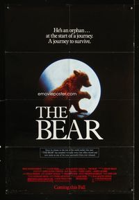3r076 BEAR advance one-sheet movie poster '88 Jean-Jacques Annaud's L'Ours, cool image of bear cub!