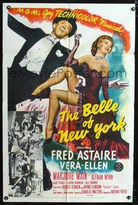 3r080 BELLE OF NEW YORK one-sheet movie poster '52 great image of Fred Astaire & sexy Vera-Ellen!