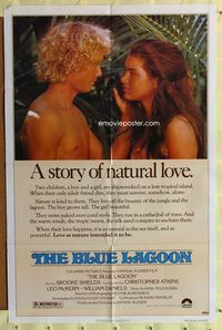 3r104 BLUE LAGOON one-sheet movie poster '80 sexy young Brooke Shields & Christopher Atkins!