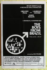 3r113 BOYS FROM BRAZIL one-sheet poster '78 Gregory Peck is a Nazi on the run from Laurence Olivier!