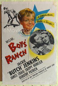 3r114 BOYS' RANCH one-sheet movie poster '46 art of Butch Jenkins, James Craig, Dorothy Patrick