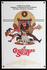 3r152 CHRISTMAS STORY one-sheet poster '83 best classic X-mas movie, great art by Robert Tanenbaum!