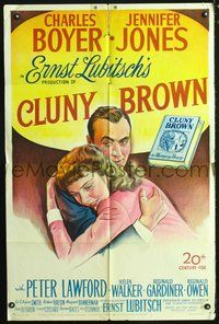 3r163 CLUNY BROWN one-sheet '46 Charles Boyer, Jennifer Jones, Lawford, directed by Ernst Lubitsch!