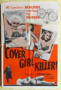 3r190 COVER GIRL KILLER one-sheet movie poster '60 sexy Felicity Young is a cover girl & a corpse!