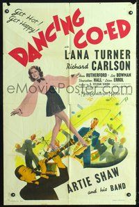 3r205 DANCING CO-ED one-sheet poster '39 super sexy dancing Lana Turner in sheer dress, Artie Shaw!