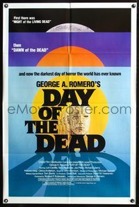 3r211 DAY OF THE DEAD one-sheet '85 George Romero's Night of the Living Dead zombie horror sequel!