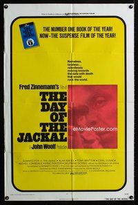 3r212 DAY OF THE JACKAL 1sheet '73 Fred Zinnemann assassination classic, master killer Edward Fox!