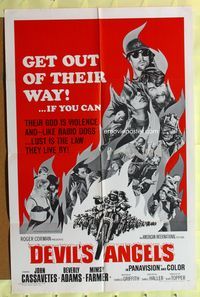 3r233 DEVIL'S ANGELS 1sheet '67 AIP, Roger Corman, their god is violence, lust the law they live by!