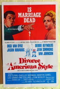 3r242 DIVORCE AMERICAN STYLE one-sheet poster '67 Dick Van Dyke, Debbie Reynolds, is marriage dead?