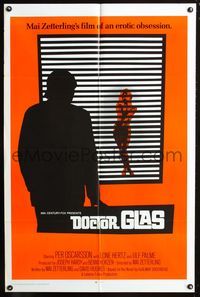 3r243 DOCTOR GLAS one-sheet movie poster '69 Mai Zetterling's film of erotic obsession, voyeur sex!