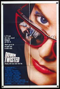 3r255 DOWN TWISTED one-sheet '87 Charles Rocket, great close-up Carey Lowell w/gun in sunglasses!