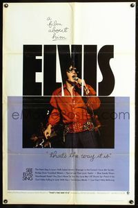 3r276 ELVIS: THAT'S THE WAY IT IS one-sheet poster '70 great image of Presley singing on stage!