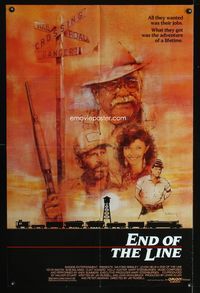 3r280 END OF THE LINE one-sheet movie poster '88 Jay Russell, cool art of cast by Paul Harvey!
