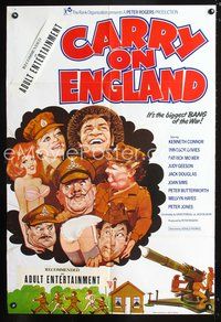 3r140 CARRY ON ENGLAND English one-sheet '76 the biggest bang to the war, wacky military sex art!