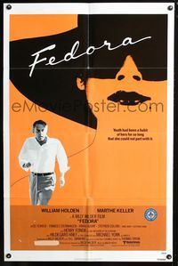 3r302 FEDORA one-sheet movie poster '78 Billy Wilder, William Holden, cool art of Marthe Keller!