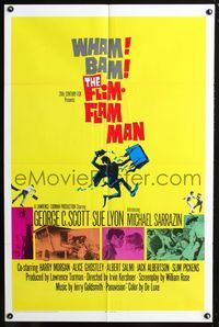 3r336 FLIM-FLAM MAN one-sheet '67 Geroge Scott as the ultimate con man, Sue Lyon, Jack Davis art!
