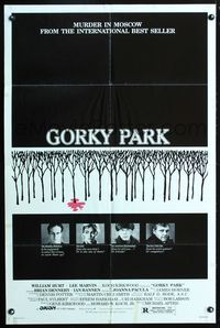 3r387 GORKY PARK one-sheet poster '83 William Hurt, Lee Marvin, cool bloody snow in trees image!