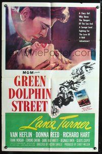 3r394 GREEN DOLPHIN STREET one-sheet '47 sexy Lana Turner, Van Heflin, written by Samson Raphaelson