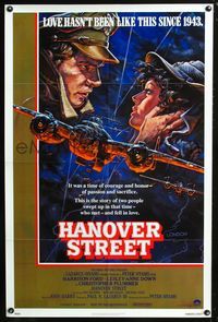 3r411 HANOVER STREET int'l one-sheet poster '79 cool artwork of Harrison Ford & Lesley-Anne Down!