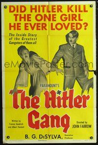 3r441 HITLER GANG style B one-sheet '44 one of the greatest World War II propaganda movie posters!