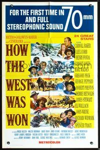 3r463 HOW THE WEST WAS WON one-sheet poster R69 John Ford classic epic featuring 24 great stars!