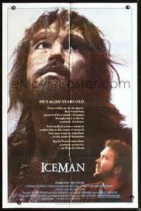 3r470 ICEMAN 1sheet '84 Fred Schepisi, John Lone is an unfrozen 40,000 year-old neanderthal caveman!