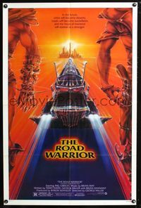3r559 MAD MAX 2: THE ROAD WARRIOR 1sh '81Mel Gibson, Mad Max returns, really cool art by Commander!