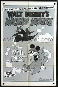 3r566 MAIL PILOT one-sheet movie poster R74 Walt Disney, cartoon pilot Mickey Mouse, Pete!