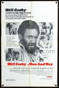 3r570 MAN & BOY one-sheet movie poster '71 great images of Bill Cosby as struggling frontier cowboy!