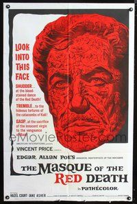 3r590 MASQUE OF THE RED DEATH one-sheet '64 cool montage art of Vincent Price by Reynold Brown!