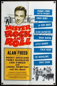 3r599 MISTER ROCK & ROLL one-sheet poster '57 musicians Alan Freed, Little Richard, Chuck Berry!