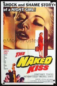 3r616 NAKED KISS one-sheet poster '64 Sam Fuller, many images of sexy bad girl Constance Towers!