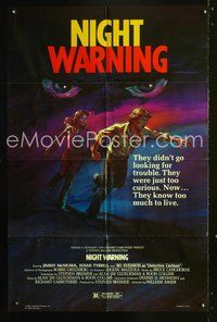 3r627 BUTCHER, BAKER, NIGHTMARE MAKER 1sh '82 William Asher, creepy horror art, Night Warning!