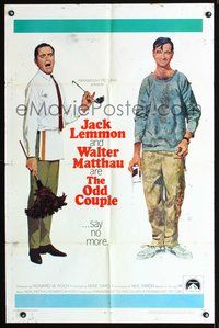 3r635 ODD COUPLE one-sheet '68 art of best friends Walter Matthau & Jack Lemmon by Robert McGinnis!