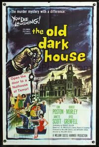 3r639 OLD DARK HOUSE one-sheet poster '63 William Castle's killer-diller with a nuthouse of kooks!