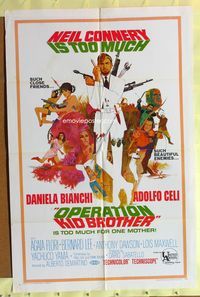 3r648 OPERATION KID BROTHER 1sheet '67 Lesset art of little brother Neil Connery in James Bond copy!