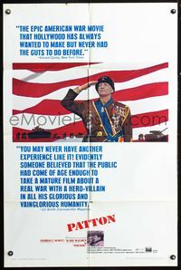 3r666 PATTON one-sheet movie poster '70 General George C. Scott military World War II classic!
