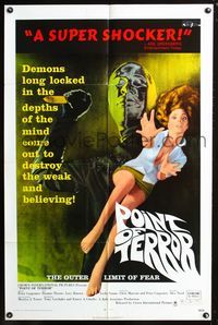 3r679 POINT OF TERROR 1sheet '71 The outer limit of fear, great art of sexy girl & murderer w/knife!