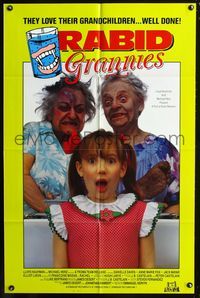 3r694 RABID GRANNIES one-sheet movie poster '89 wild & wacky cannibal grandmas Troma horror!