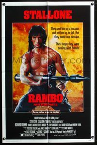 3r700 RAMBO FIRST BLOOD PART II one-sheet '85 no man, no law, no war can stop Sylvester Stallone!