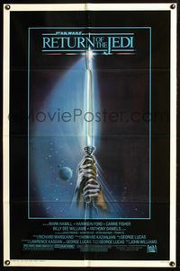 3r711 RETURN OF THE JEDI lightsaber style 1sh '83 George Lucas classic, Mark Hamill, Harrison Ford