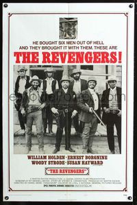 3r712 REVENGERS style B 1sh '72 great group image of William Holden, Ernest Borgnine, & Woody Strode