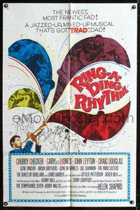3r714 RING-A-DING RHYTHM one-sheet movie poster '62 Chubby Checker, rock 'n' roll, It's Trad, Dad!