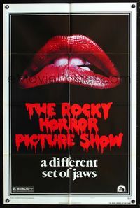 3r728 ROCKY HORROR PICTURE SHOW style A 1sh '75classic close up lips image, a different set of jaws!