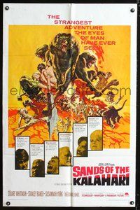 3r752 SANDS OF THE KALAHARI one-sheet '65 the strangest adventure the eyes of man have ever seen!