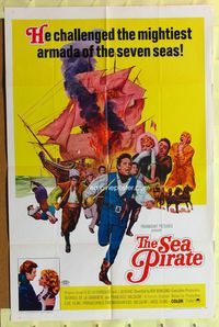 3r760 SEA PIRATE one-sheet poster '67 Surcouf, l'eroe dei sette mari, Gerard Barray, swashbucklers!
