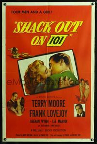 3r768 SHACK OUT ON 101 one-sheet '56 Terry Moore & Lee Marvin on the shady side of the highway!