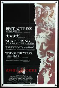 3r806 SOPHIE'S CHOICE reviews one-sheet movie poster '82 great montage of Meryl Streep, Kevin Kline!