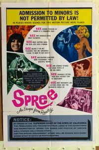 3r813 SPREE style A one-sheet '67 Jayne Mansfield & Juliet Prowse escape from reality in Las Vegas!